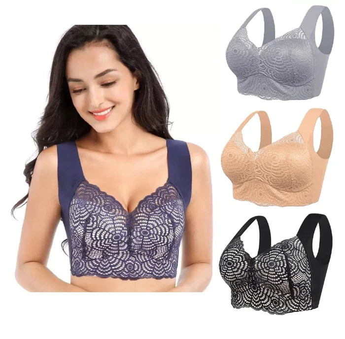 [🎁Exclusive discount store of Mother's Day🎁 ]Stretch Full-Figure Seamless Lace Trim Bra-🔥Buy 2 SAVE 10% & FREE SHIPPING